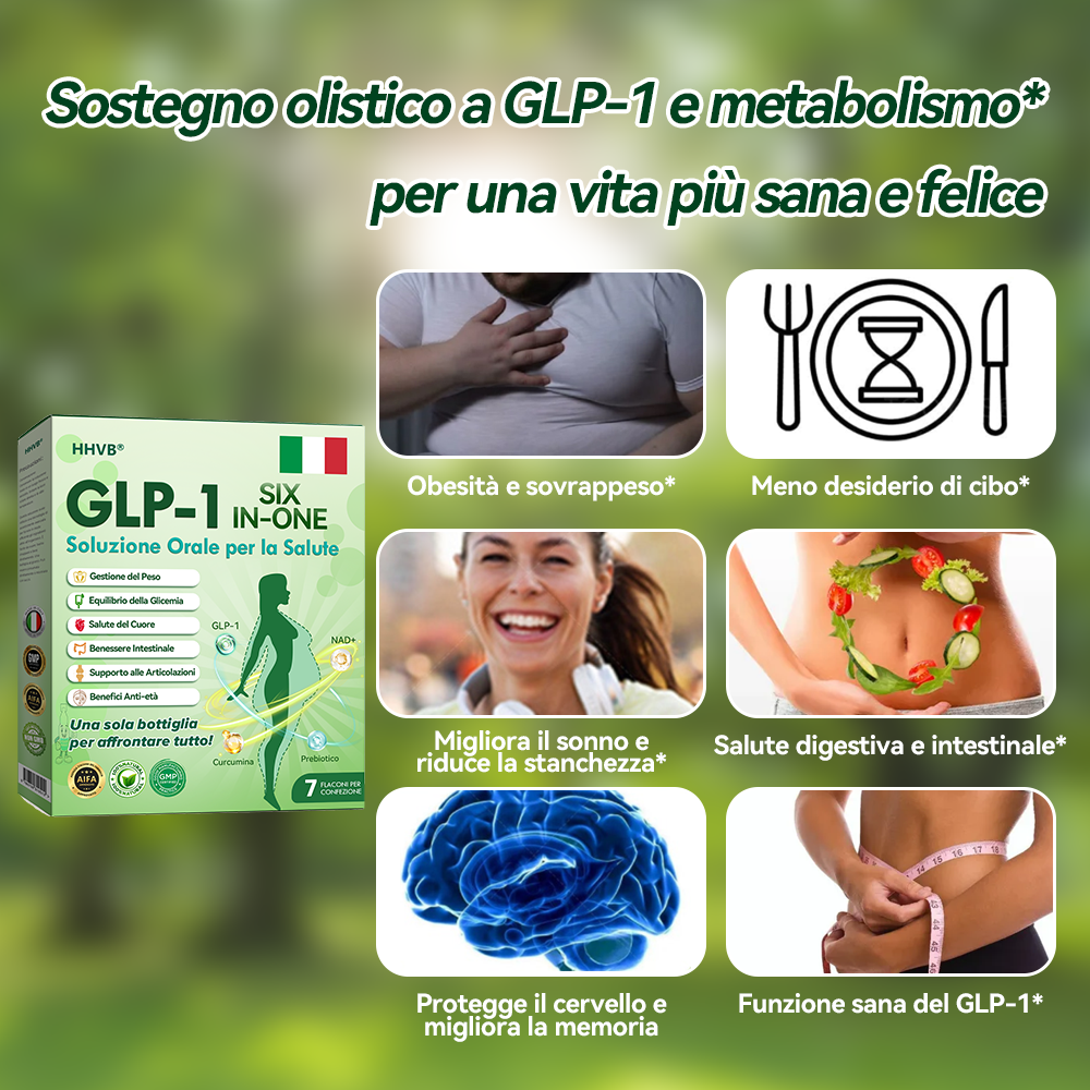 𝐇𝐇𝐕𝐁® 🏅 𝐆𝐋𝐏-𝟏 𝐒𝐨𝐥𝐮𝐳𝐢𝐨𝐧𝐞 𝐎𝐫𝐚𝐥𝐞 𝐒𝐞𝐢-𝐢𝐧-𝐔𝐧𝐨 𝐩𝐞𝐫 𝐥𝐚 𝐒𝐚𝐥𝐮𝐭𝐞 (𝐬𝐨𝐥𝐨 𝐮𝐧𝐚 𝐯𝐨𝐥𝐭𝐚 𝐚𝐥 𝐠𝐢𝐨𝐫𝐧𝐨, 𝐫𝐢𝐬𝐮𝐥𝐭𝐚𝐭𝐢 𝐯𝐢𝐬𝐢𝐛𝐢𝐥𝐢 𝐢𝐧 𝟕 𝐠𝐢𝐨𝐫𝐧𝐢) 👩‍⚕️ 𝐏𝐞𝐫 𝐨𝐛𝐞𝐬𝐢𝐭à, 𝐬𝐚𝐥𝐮𝐭𝐞 𝐜𝐚𝐫𝐝𝐢𝐨𝐯𝐚𝐬𝐜𝐨𝐥𝐚𝐫𝐞, 𝐝𝐢𝐚𝐛𝐞𝐭𝐞, 𝐚𝐩𝐧𝐞𝐚 𝐧𝐨𝐭𝐭𝐮𝐫𝐧𝐚, 𝐬𝐚𝐥𝐮𝐭𝐞 𝐢𝐧𝐭𝐞𝐬𝐭𝐢𝐧𝐚𝐥𝐞, 𝐩𝐫𝐨𝐛𝐥𝐞𝐦𝐢 𝐚𝐫𝐭𝐢𝐜𝐨𝐥𝐚𝐫𝐢 𝐞 𝐦𝐨𝐥𝐭𝐨 𝐚𝐥𝐭𝐫𝐨.