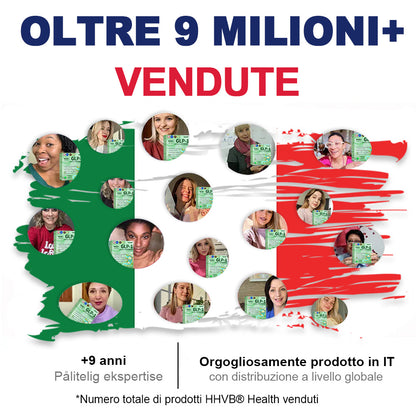 Sconto del 30% per un periodo limitato. Molti utenti scelgono di acquistare 6 scatole di HHVB® alla volta (fornitura di 60 giorni), in quanto ciò non solo stabilizza i risultati, ma offre anche un'offerta combinata di grande valore! 👍